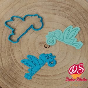 Cortador galleta Bebe con texturizador Cigüeña