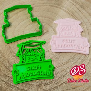 Cortador galleta Graduación niña con texturizador