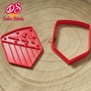 Cortador galleta Escudo Atletico Madrid con texturizador