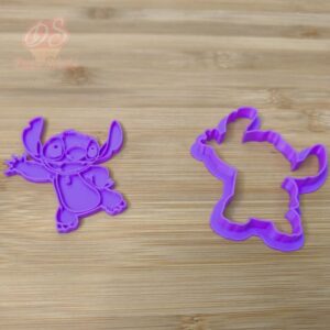 Cortador galleta Stitch con texturizador