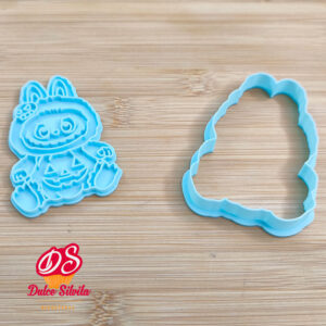 Cortador galleta Halloween con texturizador Labubu