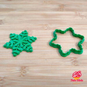 Cortador galleta Navidad Copo Nieve con Texturizador